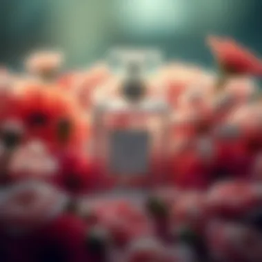 Ethereal Fragrance Bottle Ethereal fragrance bottle surrounded by flowers