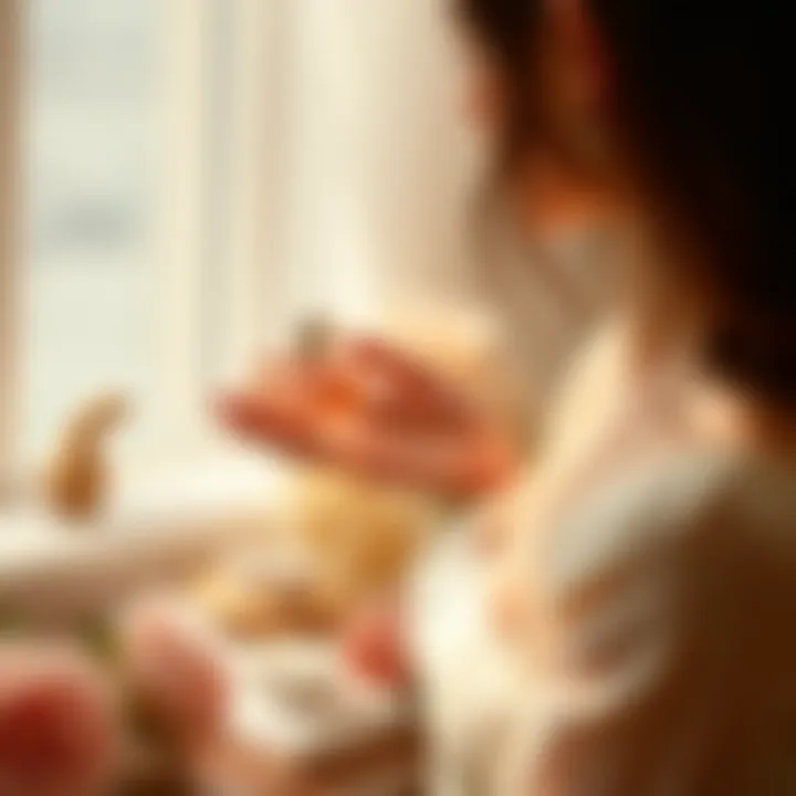 Elegance of Perfume Use A serene setting emphasizing the elegance of perfume use