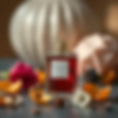 Fragrance Notes Representation Artistic representation of fragrance notes in a beautiful layout