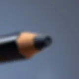 The Texture of Smudge-Proof Eyeliner Close-up of a smudge-proof eyeliner pencil showcasing its texture.
