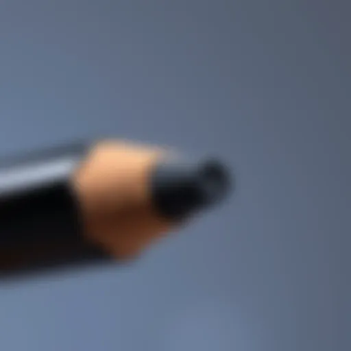 The Texture of Smudge-Proof Eyeliner Close-up of a smudge-proof eyeliner pencil showcasing its texture.