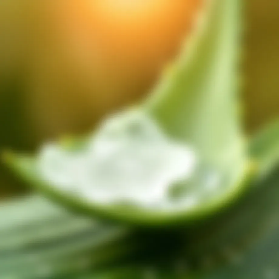 Fresh aloe vera leaf with gel