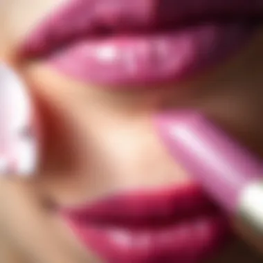 Mastering the Art of Lilac Lipstick Application A close-up of lilac lipstick application tips