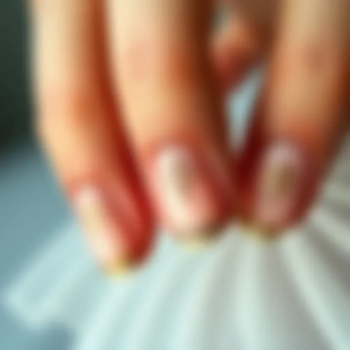 Close-up of ballerina nail style with intricate French manicure