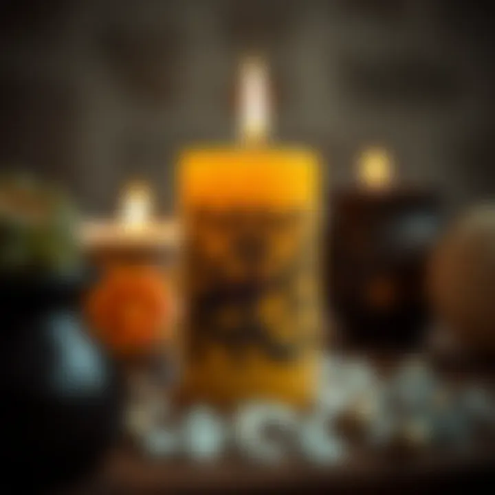 Artisan Beeswax Candle Design Crafted beeswax candle with intricate designs