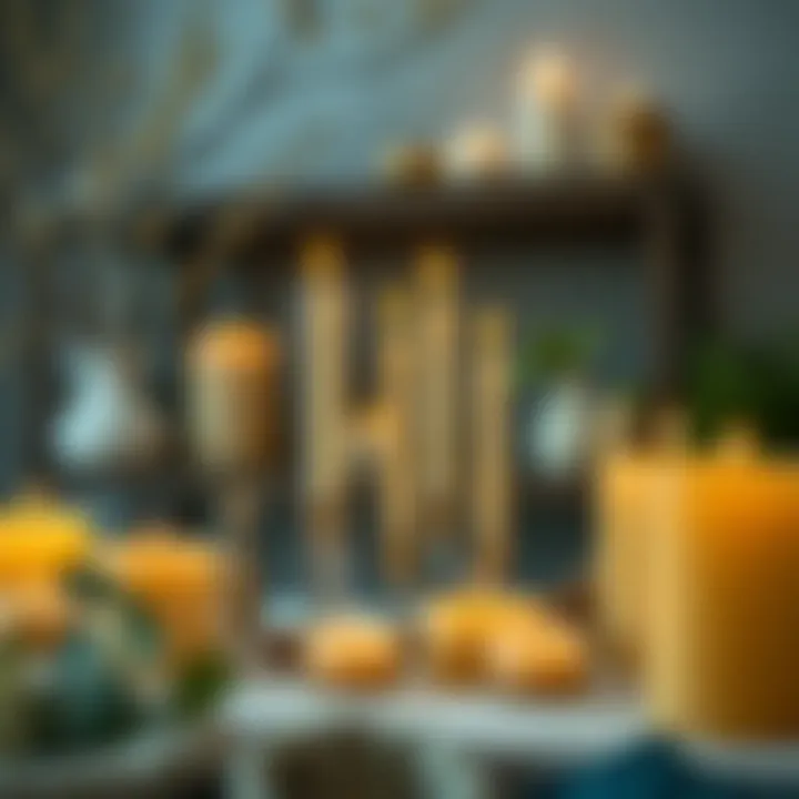Elegant Display of Beeswax Candles Elegant beeswax candles displayed in a serene setting