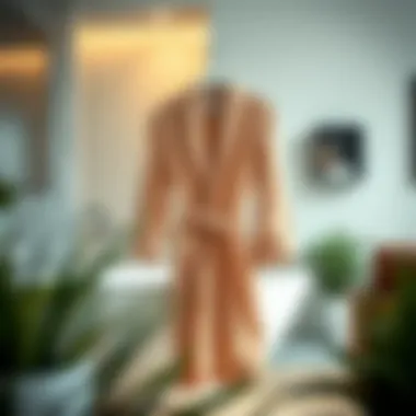 Stylish bathrobe displayed in a modern setting