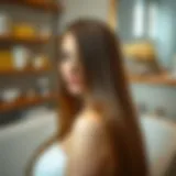 Luxurious straight hair after bathing