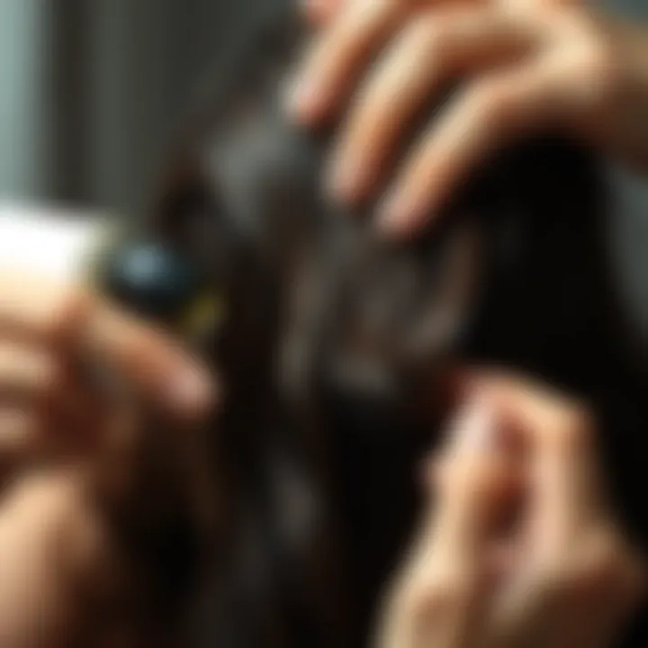 Applying Baby Oil for Optimal Hair Care Application of baby oil on hair strands