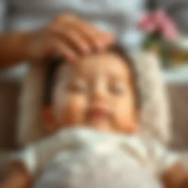 Soothing scalp massage for babies