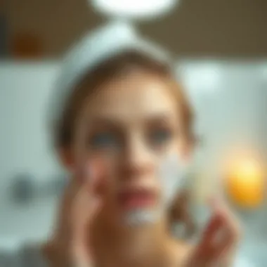 Before and after using facial cleanser effect