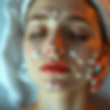 Illustration showing benefits of increased circulation from facial massage.