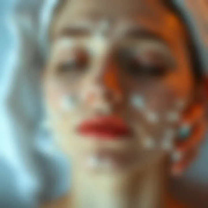 Illustration showing benefits of increased circulation from facial massage.