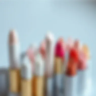 Diversity in White Lipsticks A creative arrangement of various white lipsticks showcasing diversity