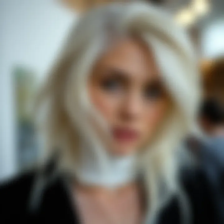 A Trendy Statement with White Hair Trendy hairstyle featuring white hair as a statement