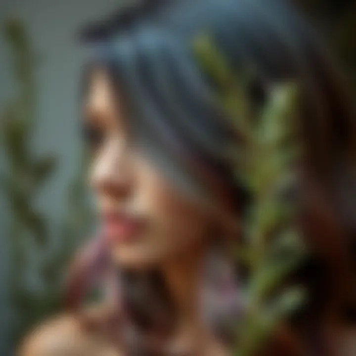 Beautifully colored hair showcasing results of rosemary application