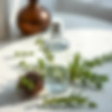 Rosemary Water in Skincare A serene skincare routine featuring rosemary water as a key element