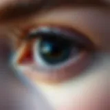 Close-up of an eye showing a black spot on the sclera