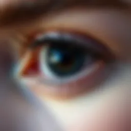 Close-up of an eye showing a black spot on the sclera