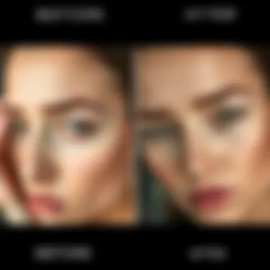 Brow Transformation Comparison Before and after comparison of brow transformations.