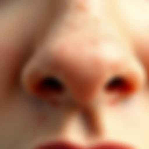 Close-up of dry skin near the nose