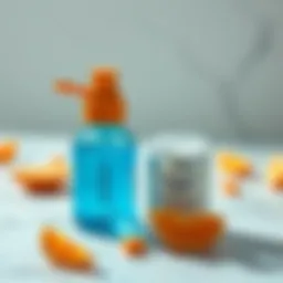 Illustration depicting the interaction between vitamin C and moisturizer