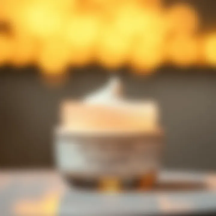 Luxury cream jar with glowing skin effect