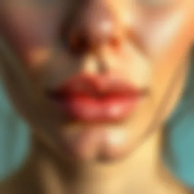 Close-up of skin glowing after skincare routine