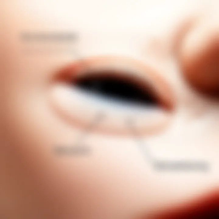 Diagram illustrating the effects of environmental factors on skin pores