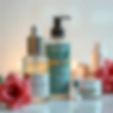 Visual representation of skin care products for pore maintenance