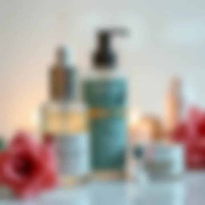 Visual representation of skin care products for pore maintenance