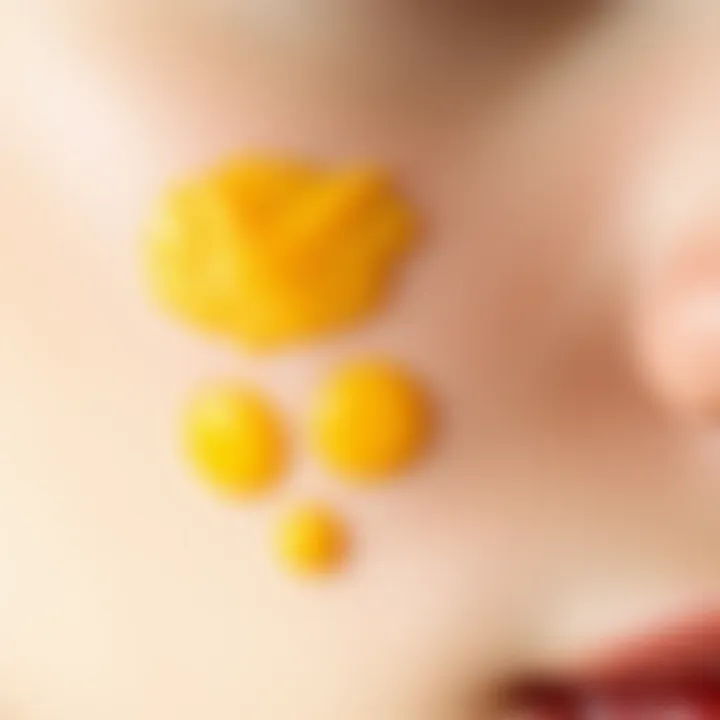 Characteristics of Yellow Skin Blemishes Close-up of skin showing different yellow blemishes and their characteristics