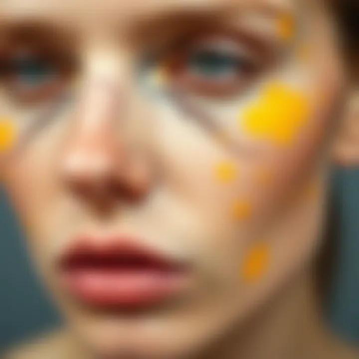 Skin Types with Yellow Spots Illustration of various skin types with yellow spots