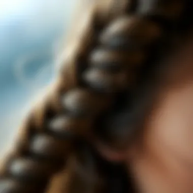 Close-up of a beautifully crafted reverse braid