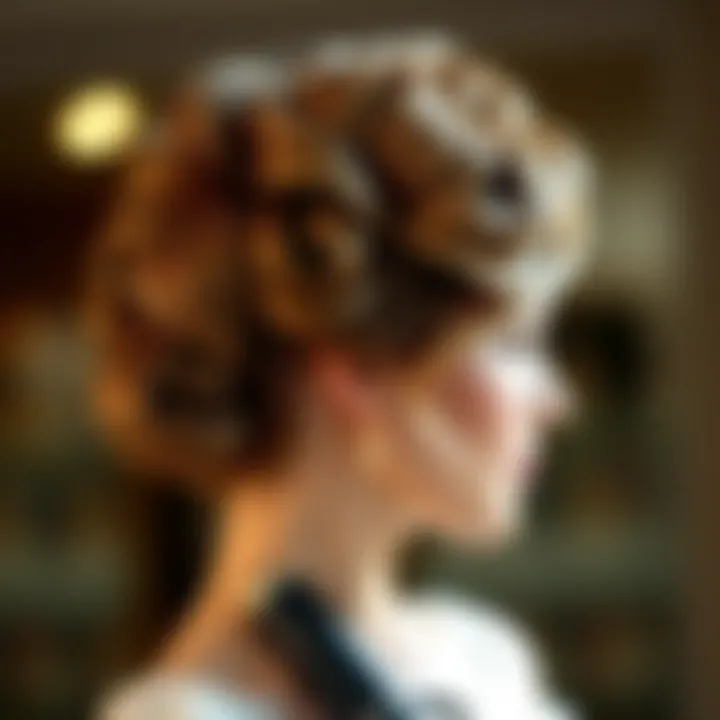 Chic Curled Updo Chic updo featuring styled curls with a curling iron