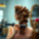 Elegant curled hairstyle created with a curling iron