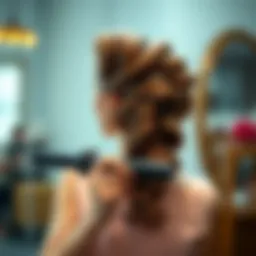 Elegant curled hairstyle created with a curling iron