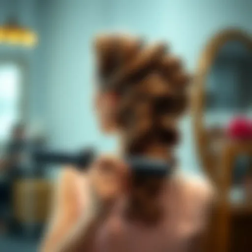 Elegant curled hairstyle created with a curling iron