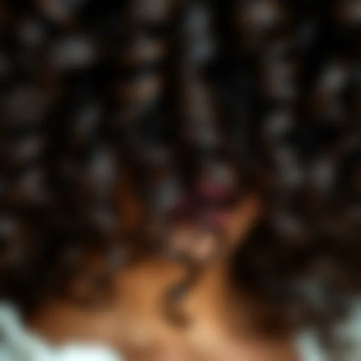 Close-up of Healthy Curly Hair Close-up of healthy curly hair with defined curls