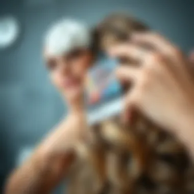 Application technique of hair foam on wavy hair