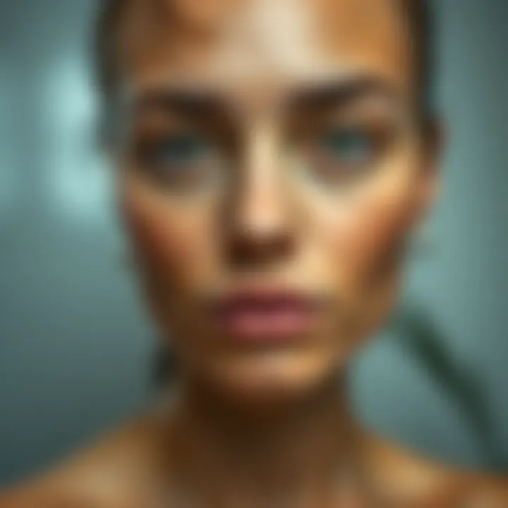 Before and after dermaroller application