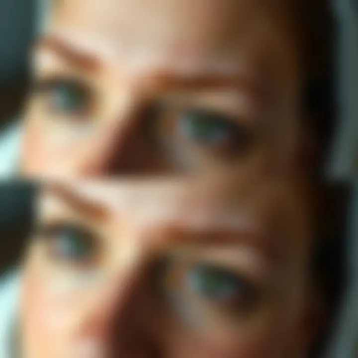 Before and after comparison of brows