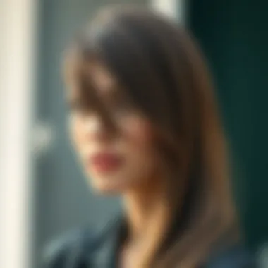 Textured straight hair with a side part