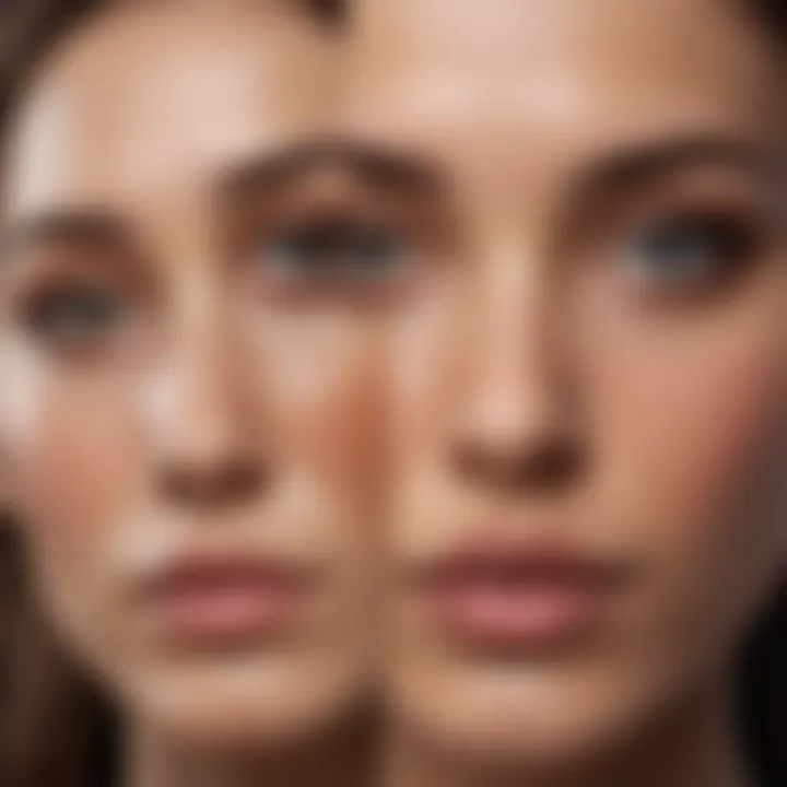 A close-up view of diverse skin types benefiting from kazayağı facial applications.