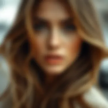 Glamorous Look with Golden Brown Hair Woman with golden brown hair and soft makeup