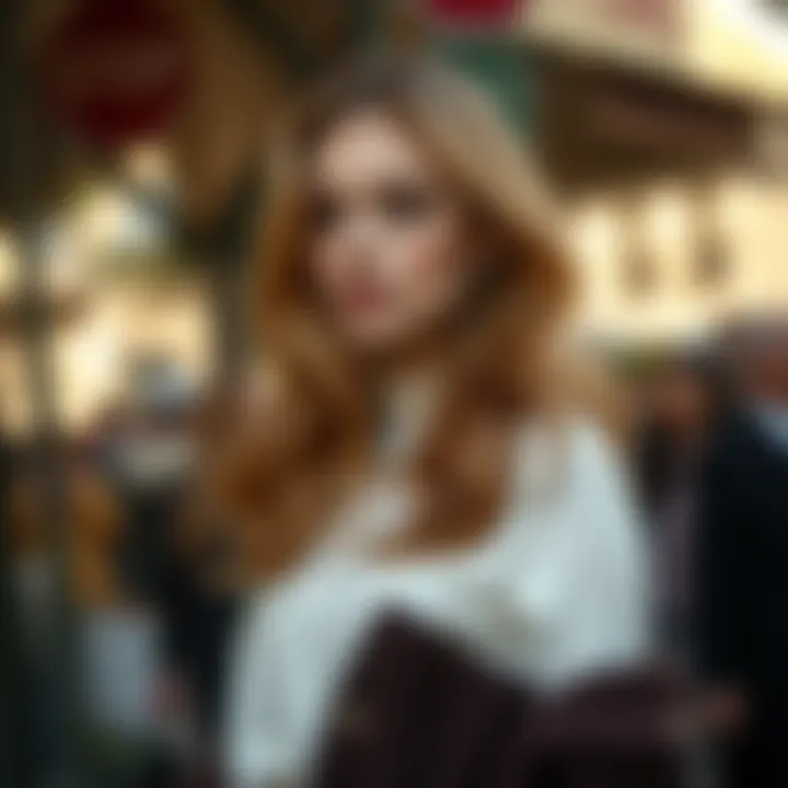 Chic Outfit with Golden Brown Hair Stylish outfit paired with golden brown hair