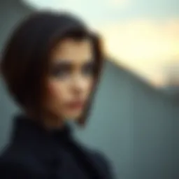 A stylish straight haircut showcasing sharp lines.