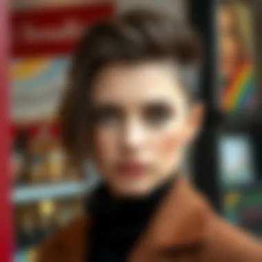 Stylish V Cut Complementing Features Stylish woman with a V cut hairstyle complementing her facial features