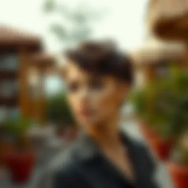 Elegant short curly cut accentuating facial features