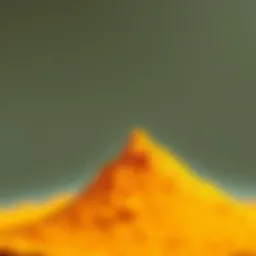 A close-up view of pure Vitamin C powder showcasing its vibrant color and texture.